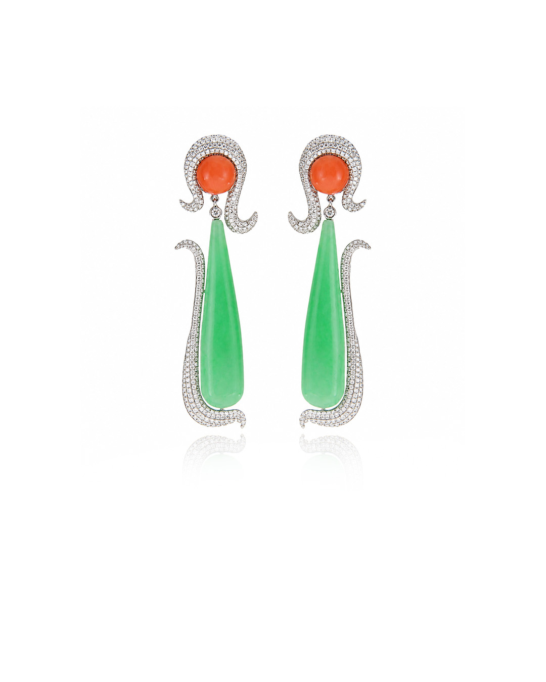 Imperial Arizone and Coral Earring