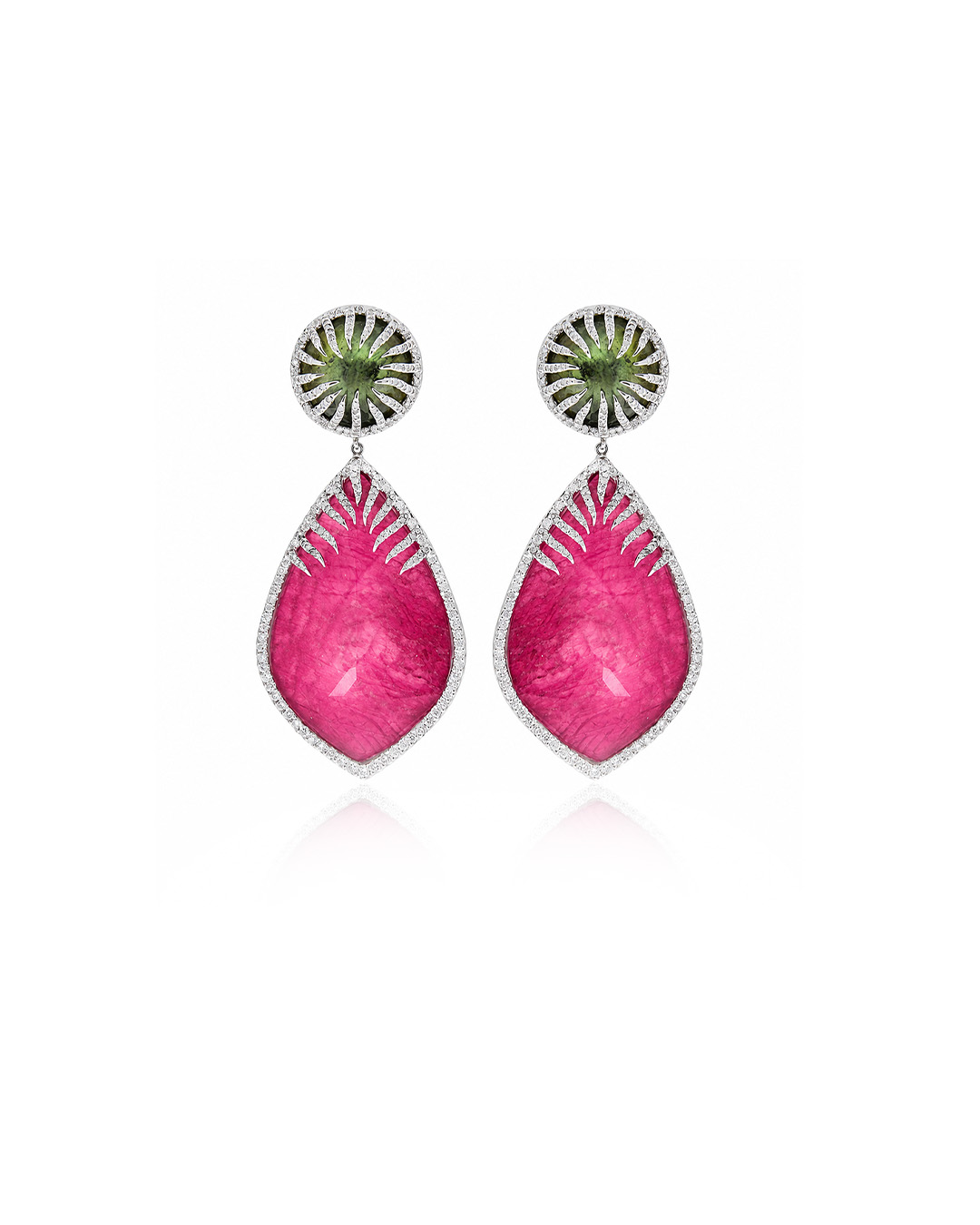 Imperial Topaz and Ruby Earring